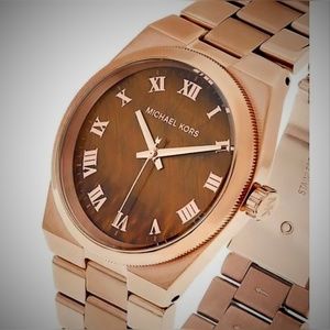 NWT Womens Michael Kors Rose Gold Channing Watch